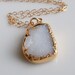 Geode Jewelry : White Druzy Necklace in Gold
