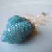 SPIRIT QUARTZ Necklace Aqua Aura Druzy : Aqua Blue