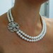Bella - Swarovski pearls and rhinestone - White Pearl Necklace