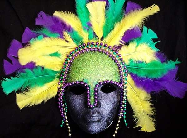 New Orleans Masquerade Mardi Gras Mask colorful purple