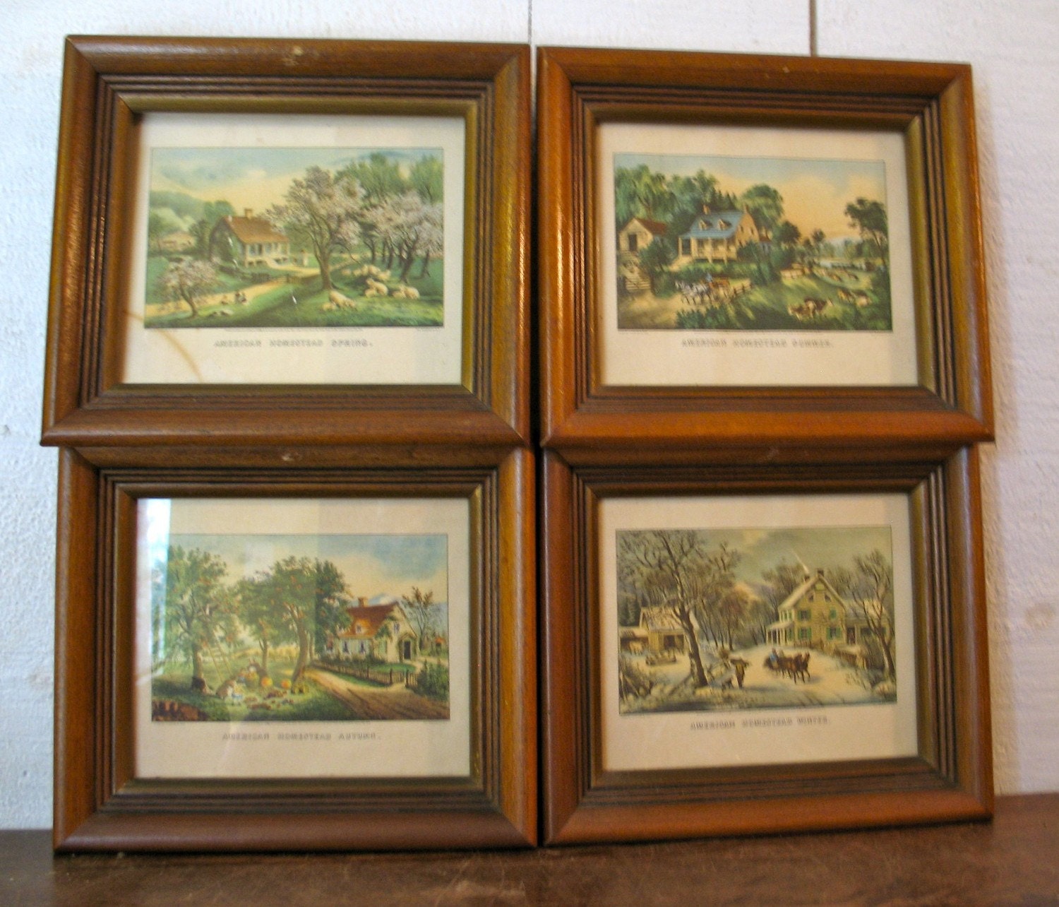 Currier and Ives Four Seasons Framed Prints