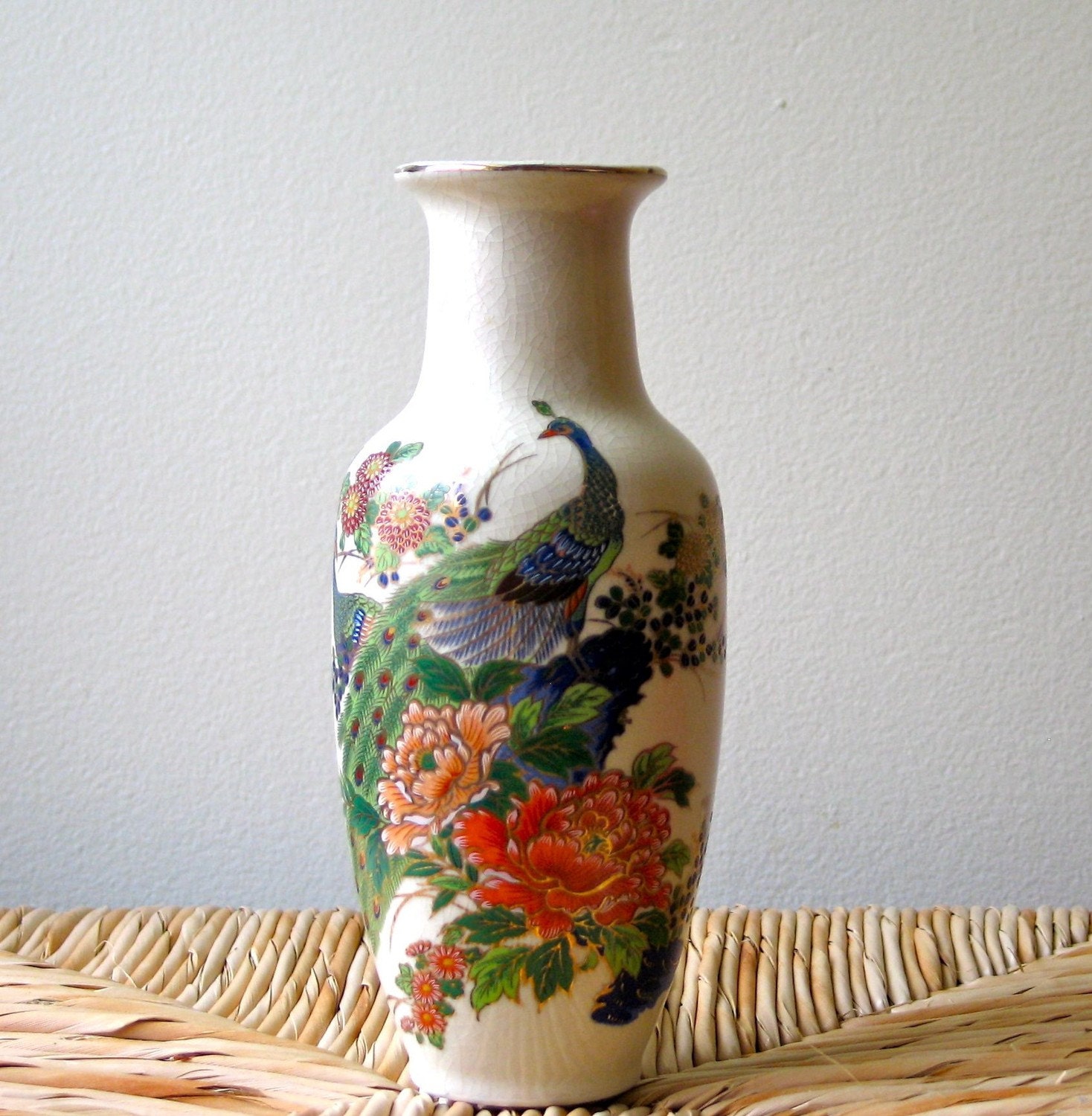 Asahi Peacock Vase by TheElmsVintage on Etsy