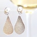 Drusy and pearl earrings in silver and 14k gold- Champagne Kiss