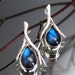 labradorite twig earrings in sterling silver- handmade- OOAK- Nightfall