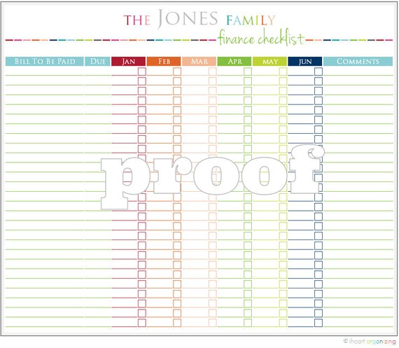 Personalized Finance Checklist Printable Personalized Finance Checklist Printable