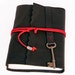 Black Leather Journal with Antique Skeleton Key Bookmark