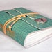 Green Leather Journal with Heart Shaped Lock Charm Bookmark