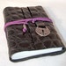 Black Leather Journal with Heart Shaped Lock Charm Bookmark