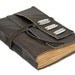 Dark Brown Leather Journal with Tea Stained Pages