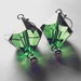Kryptonite - green acrylic silver dangle earrings