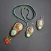 Summer Sale 20 percent off Nike - Bead Embroidered Necklace and Earrings Set with Turquoise and Carnelian Agate