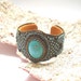 RESERVED for ATC 1st layaway - Medusa - Bead Embroidery Bracelet Cuff with Turquoise