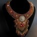 Sparkling Seduction - Iris Gold Bead Embroidery Art Neck Piece with Swarovski Crystals