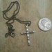 Silver Tone & Clear Rhinestone Cross Necklace