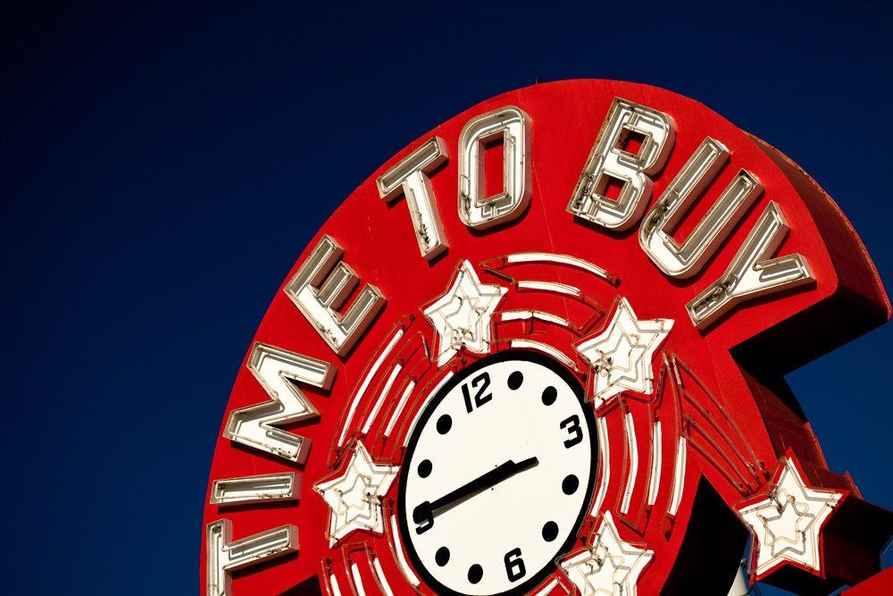 Encino Park Liquor Store Time to Buy Sign Vintage Clock