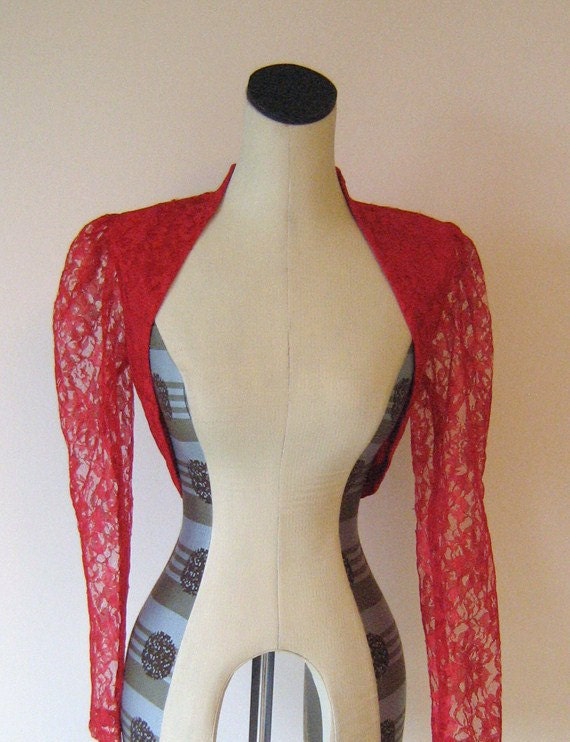red long sleeve bolero