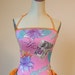 Pacific Postcard Bows Halter Swimsuit Malibu Open Back