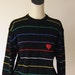 Black Rainbow Striped Sweater Top Heart