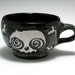 Skull Latte Mug, Double Skull and Crossbones Stoneware Mug 12 oz