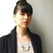 Contemporary Ceramic Jewellery - Long Porcelain Triangles Leather Necklace