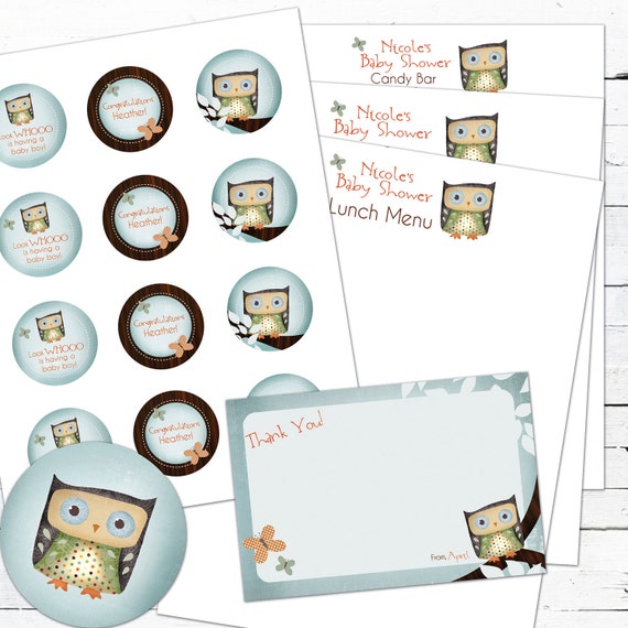 Baby Owlie (boy)-- Thank You Note Il_570xn