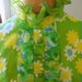 Retro Apple Green Daisy Covered Chiffon Dress