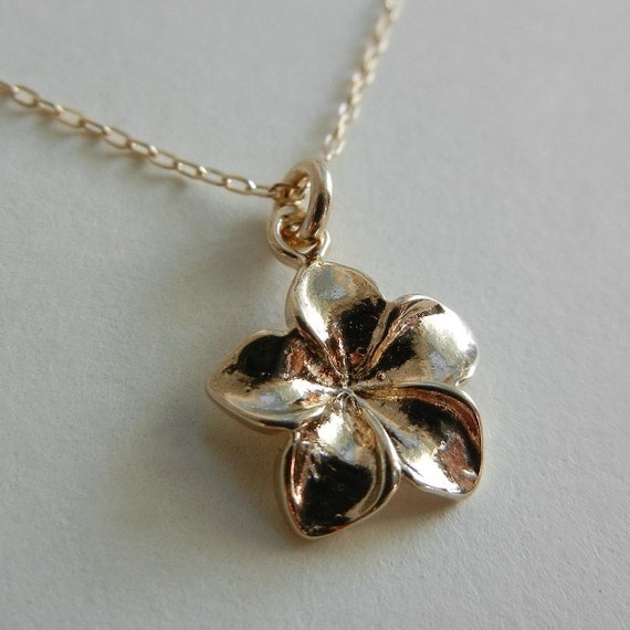 Plumeria Necklace Gold