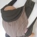 MEI TAI Baby Carrier / Sling / Reversible/ Khaki and Beige with White Stripes in leg cut model