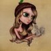 Art Print of a Girl Holding a Squirrel - Girl and squirrel - 8x10 print of a girl and a squirrel