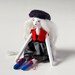 Contemporary Art Doll Parisian Flore the poet - Handmade Paper Clay Doll - One Of A Kind