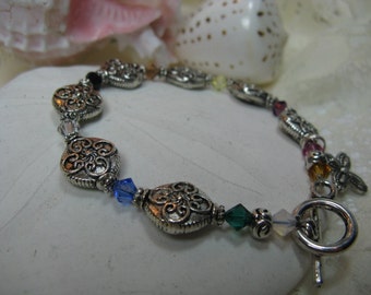 Christian Gift Christian Jewelry 23rd Psalm Bracelet Swarovski Crystal Cross Charm Bracelet