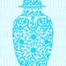 Reserved for Leslie Turquoise Ming Chinoiserie Ginger Jar 11x14 Giclee