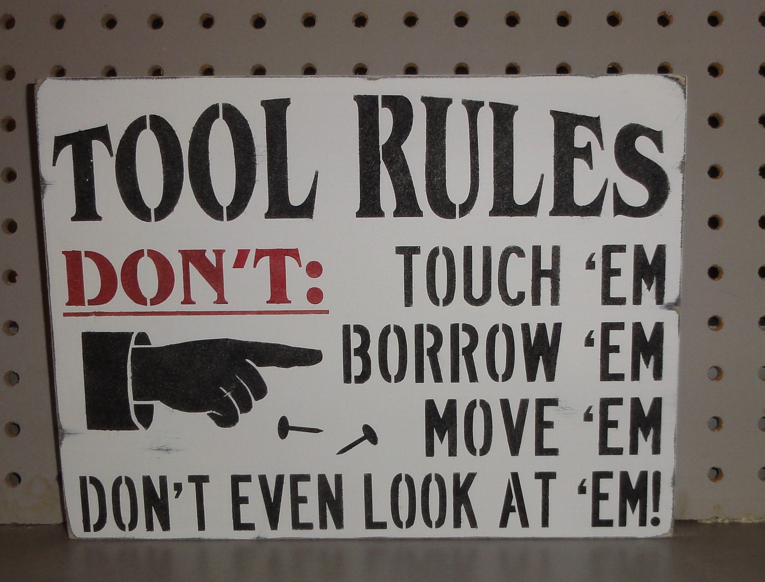 Tool Rules Father Dad Garage Shop Shed Wall Sign by erinjt