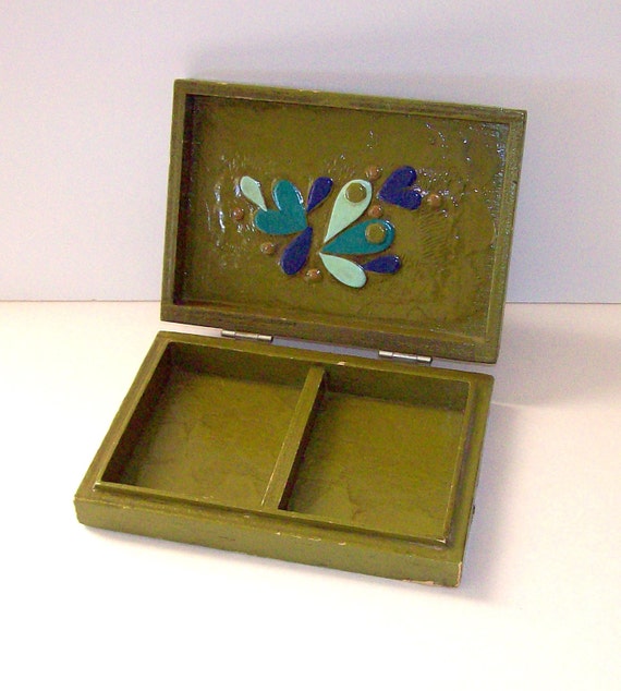Vintage paper mache box playing card holder by TKfindz on Etsy