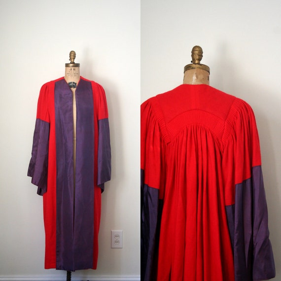 vintage academic gown / robe OXFORD university SCARLET and