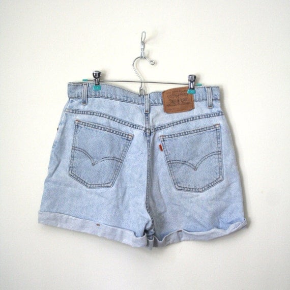 vintage LEVIS jean shorts / cutoffs ORANGE LABEL well worn