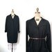 vintage shirt dress BLACK SILK oscar de la renta CHIC 1980's retro