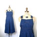 vintage denim dress BIB OVERALLS 1970's seventies HIPPIE folk