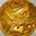 Dazzling Vintage Round Marigold CARNIVAL GLASS POWDER Container /Holder With Lid