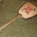 EXTREMELY RARE Brass Filagree Art Deco English Hand Mirror With Petit Point Embroidery - Splendid