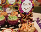 Glam Halloween Party Tags Printable DIY Party Circle Toppers Il_170x135