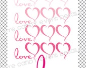 Ombre LOVE - Hearts Digital Printable Art Print - weddings - engagement prints - valentines day Il_170x135