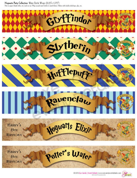 harry potter inspired hogwarts printable party pack
