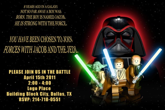 Printable Lego Star Wars Birthday Invitations 3