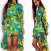 Reserved until Feb 6 for Shmalshmal / Vintage sheer dress / floral dress / fishtail dress w/ high neckline s small