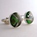 CLEARANCE Circuit Board Cufflinks -- Green, Round Domed