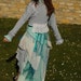 Mermaid pastel blue cardigan with romantic ruffles of lace embellishments. Size medium - large M - L long sleeved top mermaid costume