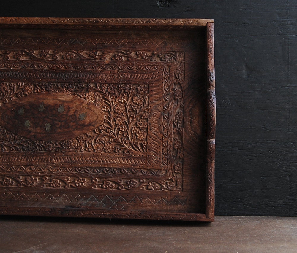 Carved Wooden Tray