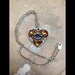 Small Eye Heart Pendant Necklace (blue)