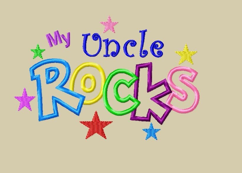 Items similar to 2 Designs Applique My Uncle Rocks Embroidery Design